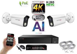 MS 4K IP 2 kamerový set se switchem 8 Mpix WTube (6378K2B)